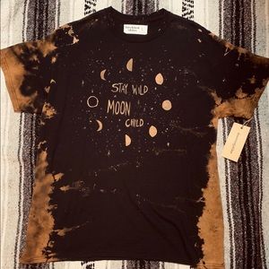 stay wild moon child bleach art tee